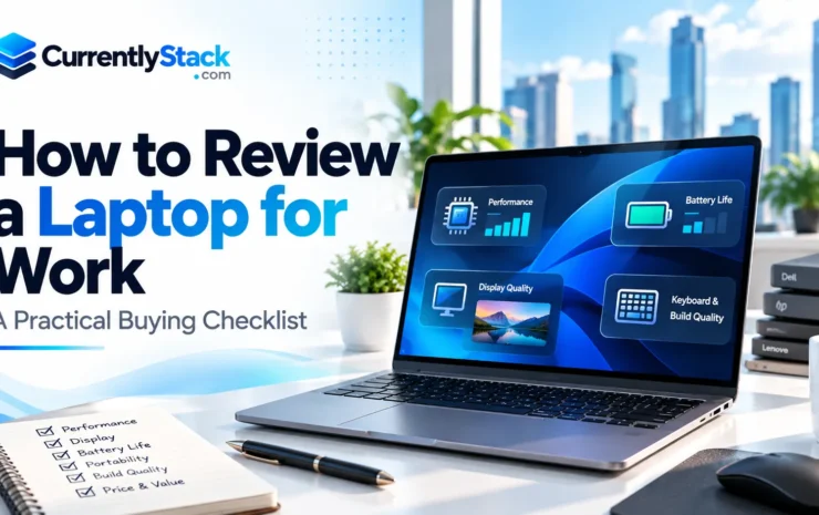 Laptop buying checklist featuring performance, display quality, battery life and keyboard considerations